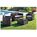 Set Salotto Da Esterno Venere, Set Da Giardino Con Cuscini, Salottino Indoor E Outdoor Effetto Rattan, 100% Made In Italy, Antracite - Foto miniatura 1