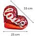 Set 2 Cuscino Arredo Forma Cuore Decorativo Imbottito Pajettes Scritta Love - Foto miniatura 3