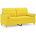 Divano A 2 Posti Con Cuscini Giallo Chiaro 140 Cm In Tessuto - Foto miniatura 2