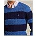 Pullover Ralph Lauren Uomo Trecce Motivo A Righe Tg Xl - Foto miniatura 5