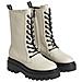 Flatform Mid Laceup Boot Stivaletti Pelle Scarpe Donna Beige Eu 36, Yw0yw00843 Acf - Foto miniatura 2