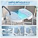 Sgabello da Doccia con Seduta Scanalata e Braccioli, Altezza Regolabile e Piedini Antiscivolo, Azzurro - Foto miniatura 5