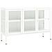 Credenza Bianca 105x35x70 Cm In Acciaio E Vetro - Foto miniatura 1