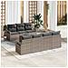 Set di Divani da Giardino  8 Pezzi con Cuscini Grigio Rattan Acacia, Divano da Giardino 2 Posti  con Riserva e Cuscini Grigio Rattan - Foto miniatura 2