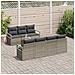 Set di Divani da Giardino  8 Pezzi con Cuscini Grigio Rattan Acacia, Divano da Giardino 2 Posti  con Riserva e Cuscini Grigio Rattan - Foto miniatura 3