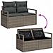 Set di Divani da Giardino  8 Pezzi con Cuscini Grigio Rattan Acacia, Divano da Giardino 2 Posti  con Riserva e Cuscini Grigio Rattan - Foto miniatura 9