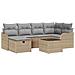 Set Divano da Giardino  7 Pezzi con Cuscini Beige Rattan Polimerico, Divano da Giardino  2 Posti con Cuscini Beige Rattan Polimerico - Foto miniatura 1