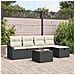 Set Divano da Giardino 6 Pezzi con Cuscini Nero Polyrattan - Foto miniatura 2