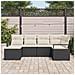 Set Divano da Giardino a 6 Pezzi con Cuscini in Polyrattan Nero,  Divano da Giardino a 2 Posti con Storage e Cuscini in Polyrattan Nero - Foto miniatura 3