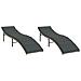 Lettini Prendisole 2 pz con Cuscini Grigio Chiaro in Polyrattan - Foto miniatura 1