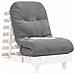Divano Letto Futon con Materasso Bianco 60x206x11cm Legno Pino - Foto miniatura 4