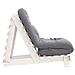 Divano Letto Futon con Materasso Bianco 60x206x11cm Legno Pino - Foto miniatura 6