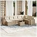 Set Divano da Giardino 9 pz con Cuscini Beige in Polyrattan - Foto miniatura 2
