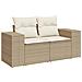Set Divano da Giardino 9 pz con Cuscini Beige in Polyrattan - Foto miniatura 6