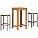 Set Bar da Giardino 3 pz Marrone in Legno Acacia e Polyrattan - Foto miniatura 1