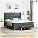 Letto Box Spring con Materasso e Panchina Grigio Scuro 180x200 cm Tessuto - Foto miniatura 2