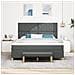 Letto Box Spring con Materasso e Panchina Grigio Scuro 180x200 cm Tessuto - Foto miniatura 5