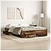 Struttura Letto con Cassetti Legno Invecchiato 135x190 cm Legno Ingegnerizzato - Foto miniatura 2