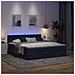 Struttura Letto Pouf con Materassi Blu 180x200cm in Tessuto - Foto miniatura 3