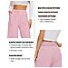 Pantaloni Da Donna A Vita Alta Gamba Larga Rosa M - Foto miniatura 4