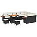 Set Divano da Giardino con cuscino 12 pcs Nero Poly Rattan - Foto miniatura 1