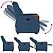 Poltrona Alzapersona Reclinabile Blu in Tessuto - Foto miniatura 8