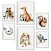 Set Di 6 Stampe Animali Ad Acquerello Per La Scuola Materna: Dipinti Decorativi Estetici Per Il Tuo Soggiorno, Camera Da Letto E Casa A3 & A4 Cornice Bianca - Foto miniatura 1