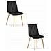Sedia TYRA in velluto nero con gambe color legno x2 - Foto miniatura 1