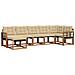 Set di divani da esterno con cuscino 7 pcs Naturale e Beige - Foto miniatura 1