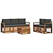 Set divani 6 pcs Naturale e Antracite Legno di Acacia Massello - Foto miniatura 1