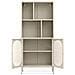 Libreria Industriale In Metallo Milie, Altezza 180 Cm, Con 2 Frontali, 4 Laterali, Colore Beige E Scanalatura In Vetro. - Foto miniatura 6