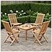 Sedia da giardino pieghevole 4 pz Naturale Legno di teak solido - Foto miniatura 2