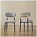 Set Di 2 Sedie Da Pranzo Rivestite Tessuto Schienale Arrotondato 49.5x55x81.5 Grigio - Foto miniatura 1