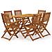 Set Da Pranzo Per Esterni 7 Pz In Legno Massello Di Acacia - Foto miniatura 1