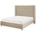 Letto Imbottito Con Rete A Doghe Beige 160 X 200 Cm Lubbon - Foto miniatura 10
