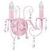 Lampada da Muro con Perle Rosa 2 Lampadine E14 - Foto miniatura 4