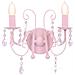 Lampada da Muro con Perle Rosa 2 Lampadine E14 - Foto miniatura 5