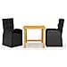 Set Mobili Da Pranzo Per Giardino 3 Pz Nero - Foto miniatura 2