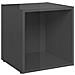 Mobili Porta TV 4pz Grigio Lucido 37x35x37 cm Legno Multistrato - Foto miniatura 5