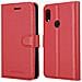 Custodia Compatibile Con Xiaomi Redmi Note 7 In Rosso Carminio - Coperchio Protettiva Con Chiusura Magnetica, Funzione Stand E Tasca Per Le Carte - Foto miniatura 8