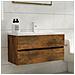 Mobile Sottolavabo Rovere Fumo 90x38,5x45 Cm Legno Multistrato - Foto miniatura 1