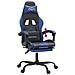 Sedia Da Gaming Con Poggiapiedi Nero E Blu In Similpelle - Foto miniatura 3