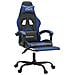 Sedia Da Gaming Con Poggiapiedi Nero E Blu In Similpelle - Foto miniatura 4
