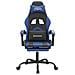 Sedia Da Gaming Con Poggiapiedi Nero E Blu In Similpelle - Foto miniatura 5