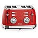 Tostapane Retrò Quattro Fette, 6 Livelli Di Temperatura Colore Rosso - Foto miniatura 3