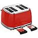 Tostapane Retrò Quattro Fette, 6 Livelli Di Temperatura Colore Rosso - Foto miniatura 2