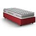 Letto Singolo Diana, Letto Contenitore Con Rivestimento In Tessuto, 100% Made In Italy, Apertura Laterale, Con Materasso Cm 80x190 Incluso, Rosso - Foto miniatura 2