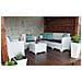 Set Salotto Da Esterno Admiral, Salottino Outdoor, Set Da Balcone O Giardino, Composizione Soggiorno Per Esterni, Made In Italy, Bianco - Foto miniatura 1