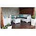Set Salotto Da Esterno Admiral, Salottino Outdoor, Set Da Balcone O Giardino, Composizione Soggiorno Per Esterni, Made In Italy, Bianco - Foto miniatura 7