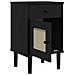 Comodino Senja Aspetto Rattan Nero 40x35x65 Cm In Legno Pino - Foto miniatura 4